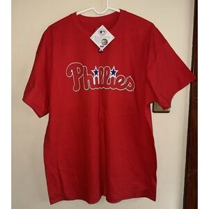 Majestic Philadelphia Phillies Men's T Shirt Size XL Red MLB Logo Franco #7